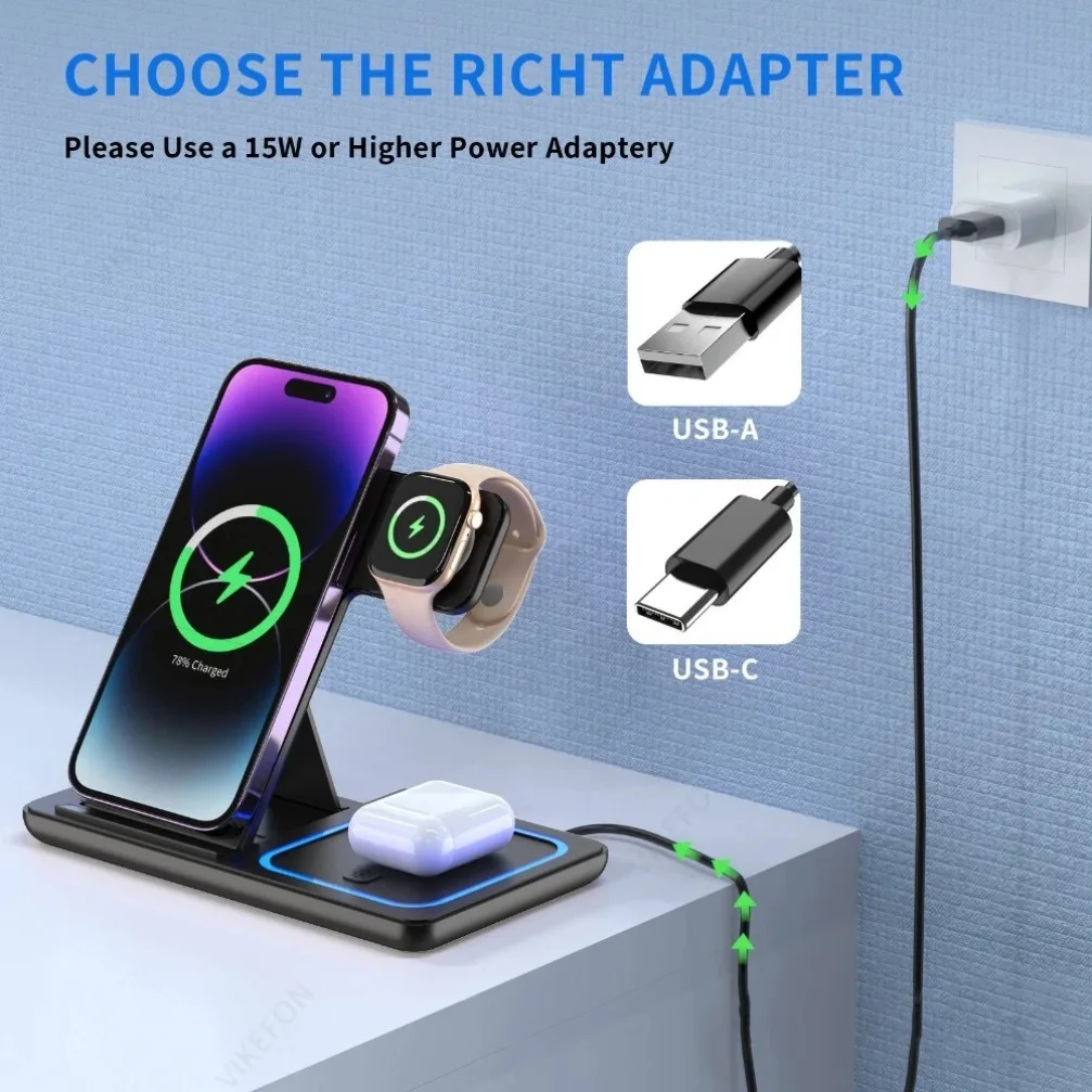 Foldable 3 in 1 Wireless Charging Station - Image 4