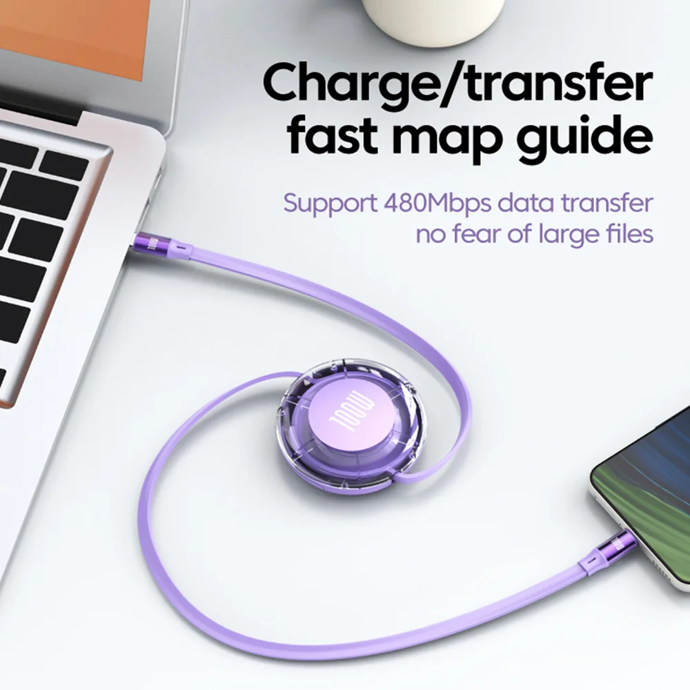 100W Retractable USB-C Cable - Image 6