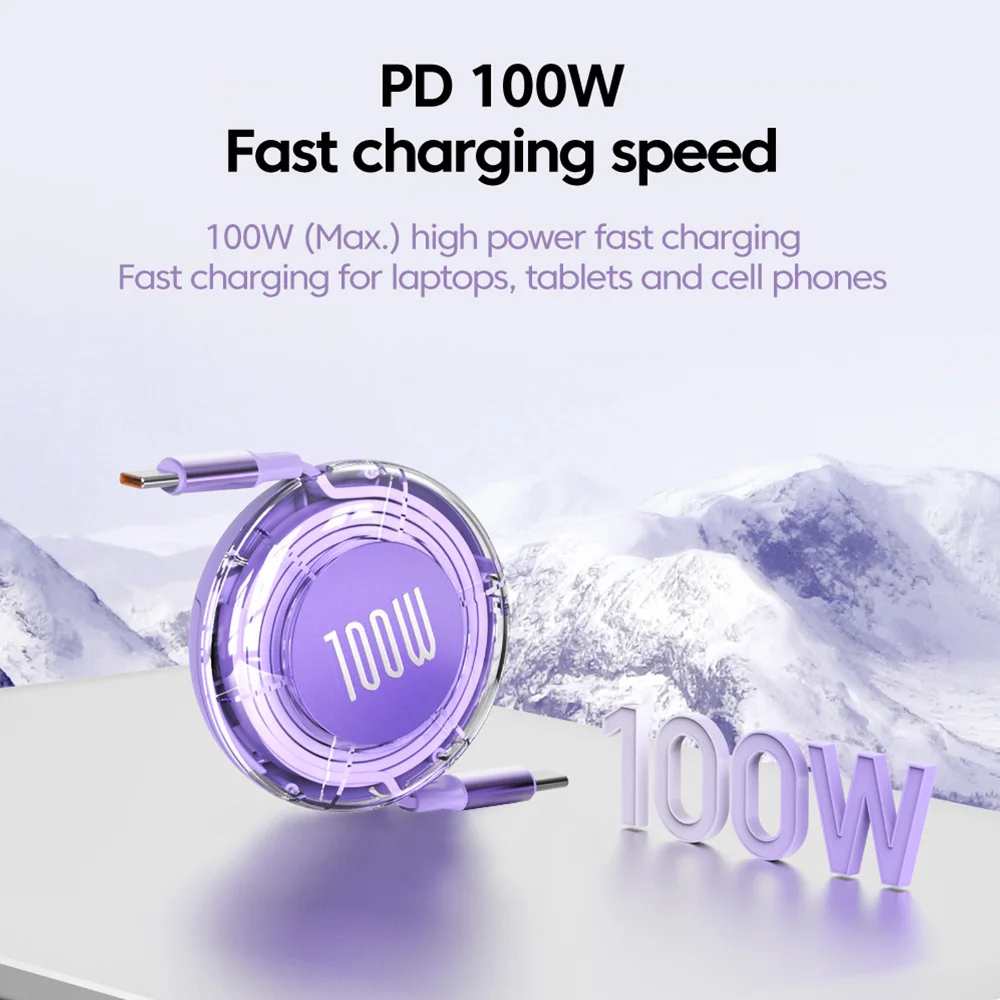 100W Retractable USB-C Cable - Image 4